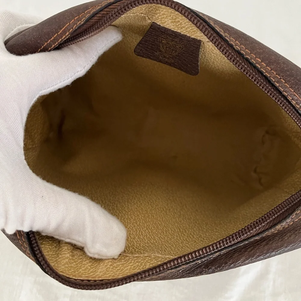 Rare Gucci GG Supreme Sherry Line Cosmetic Pouch Original Interior Late 70s-80